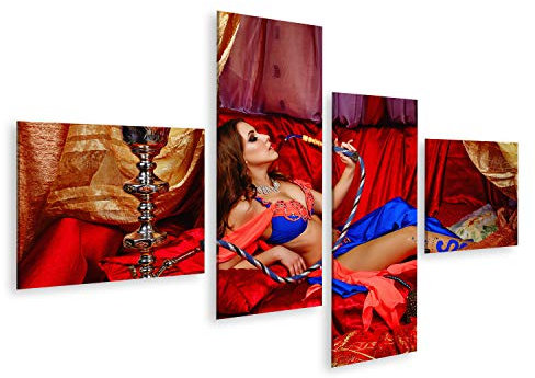 islandburner Prime Bild auf Leinwand Orientalische Schönheit Raucht Shisha Sexy Zelt Kissen Arabisch Bilder Wandbilder Poster