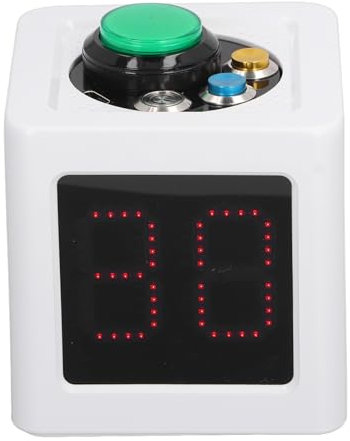 Hyuduo Poker Shot Clock GP88(W) mit 4-seitigem LED-Display, Tragbarer Cube-Timer, Editierbare Voreingestellte Zeiten für Pokerspiele (EU-Stecker)