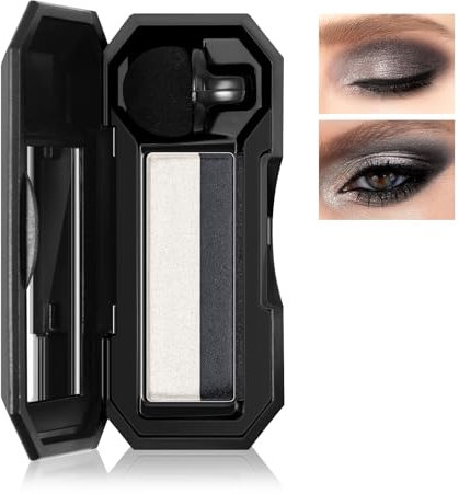 Boobeen 2 Farbe Lidschatten, Portable Dual-Color Glitter Eyeshadow Palette Hochpigmentierte Puder Lidschatten Wasserdicht und glatte Textur, Lang anhaltende für Augen-Makeup