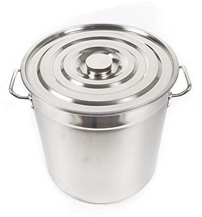 Marmite inox avec Couvercle,35L Grande Capacité Marmite Soupe,35x36 cm Casserole inox,Avec Deux Poignées,Convient aux Familles et aux Restaurants