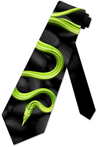 Xoovtka Schlangen-Krawatte für Herren mit Tiermotiv, Siehe Abbildung, Einheitsgröße
