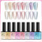 Glitter Holographic Nail Polish,Quick Dry Nail Polish Long-Wear Glitter Finish Metallic Cat Eye Gel Nail Polish,High Glossy Sparkle Shiny Nail,Shiny DIY Nail Polish Varnish Manicure(8Color）