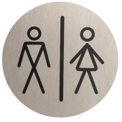 domino Panneau WC DOMINO autocollant 6,5 cm | Panneaux de toilettes pour femmes/hommes WC | Invités de signe de porte | Autocollant WC idéal | Signe de toilette | Panneaux WC pour bureaux, restaurants