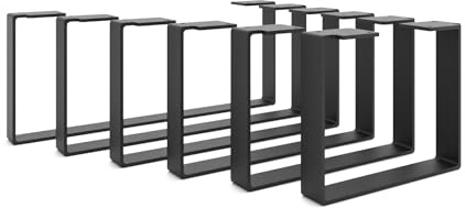 HEVVA 2er-Set Möbelfüße - LUXEMBURG - Höhe 20 cm (Tiefe 30 cm, Schwarz) | Möbelkufen, Möbelbeine, Standfüße, Design-Möbelfüße, Sideboardfüße, Waschtischunterschrankfüße, Metallfüße für DIY