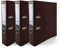 Netuno 3x Akten-Ordner Schokobraun glänzend DIN A4 Ekobox Premium Edition 2-Ring-Mechanik Ringorder A4 75 mm Kunststoff Ordner breit Büroordner Plastikordner Briefordner Ringmappe farbig