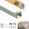 GEEKLUX 20 Sets LED Alu Profil 2 m (Gesamt 40 m) Einbauprofil U-Form für LED Streifen bis 12 mm, Maße: 26,7 x 10 mm, Perfekt für Trockenbau, Wand- und Deckenmontage, Gipskartonprofil