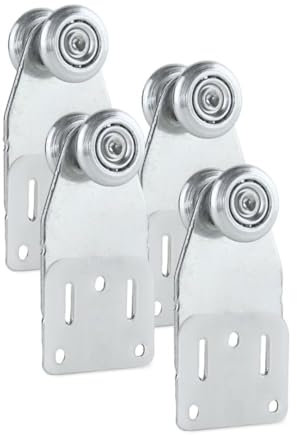 TENDAGGIMANIA Carrucola Ruote per Cancello Scorrevole e Porte in Ferro Zincato -Peso Supportato: 35 KG MAX -Set 4 PZ Puleggia Carrucola a 2 Cuscinetti Ideale per scorrimento Teli in PVC e Tessuto