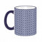 HWFOI Funny Coffee Mug Gift - Perfect Birthday or Christmas Present | Novelty Tea & Coffee Cup | Delft Style Geometric Pattern with Rhombuses and Hexagons Holland Design. | Navy Blue