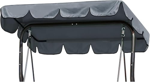 Columpio de jardín de 3 plazas, 210 x 145 cm, gris 420D, tela Oxford de repuesto, columpio de jardín, lona impermeable, universal para columpio de Hollywood, protección UV