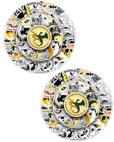 TPZORJX 100PCS Fourth Wing Aufkleber, Drachen Aesthetic Aufkleber, Vinyl Wasserdicht für Skateboard Laptop Gitarre Fahrrad Auto Wasserflaschen für Kinder Teenager Erwachsene