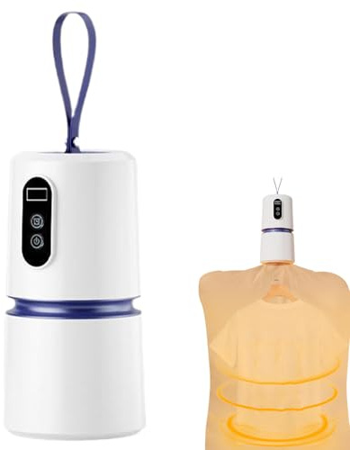 Krujecnt Séchoir Portable pour Appartements, Sèche-Linge avec Minuterie pour Camping-car, Mini Appareil de Séchage Portable pour Voyage, Camping, Dortoir, Salle de Bain, Plage, Piscine, Balcon, VR