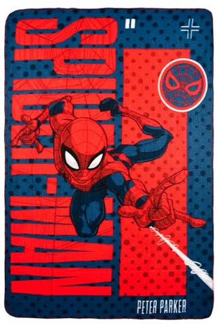 Clondo Plaid-Decke für Kinder für Spiderman-Fans, weicher Plüsch, Geschenkidee, Gadget, superweich, Rot