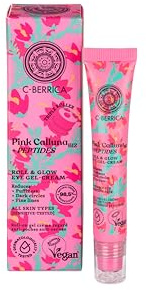 Natura Siberica C-Berrica Pink Calluna Roll & Glow Eye Gel Cream – Augen Roll-On mit Hyaluronsäure & Peptiden – gegen Augenringe, Schwellungen & feine Linien – kühlende Augenpflege – 20 ml