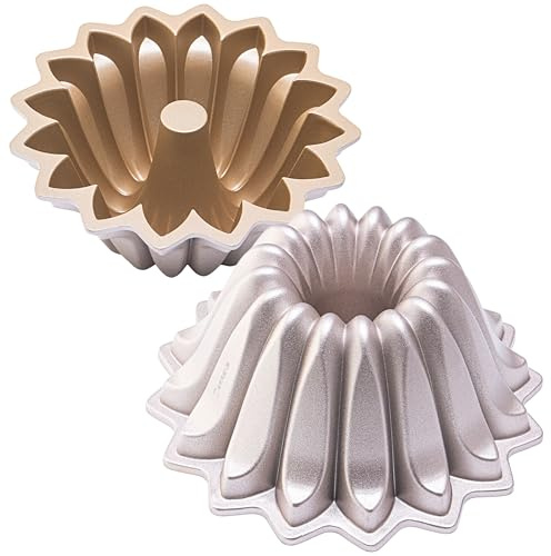 Erreke Gugelhupfform mit doppelter Antihaftbeschichtung, Flare | robuster Aluminiumguss. Savarin für gleichmäßiges Backen. Flan. Pudding. Gelee. Backform. Kuchenform. Leichtes Entformen