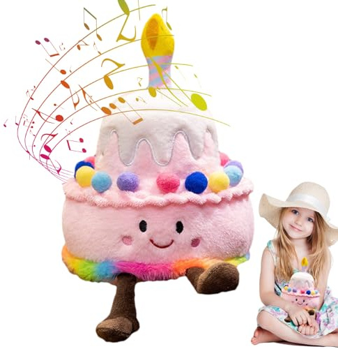 Gâteau D'anniversaire Chantant, Jouet D'anniversaire Musical Pour Fille | Jouet En Peluche Musicale, Petit Gâteau En Pluche, Oreiller Chantant, Pel- Douce, Joue Une Chanson De Joyeux Anniversaire