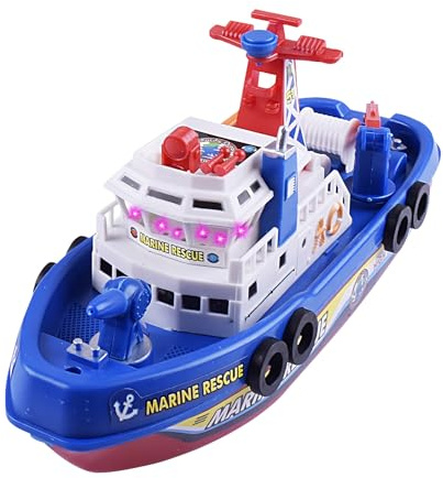 Feuerlöschboot-Spielzeug, Multifunktionales, Spielerisches Design, ABS, Elektrisches Feuerlöschboot Für Kleinkinder, Wasserspielspiele, Wasserspiel-Rettungsboot-Spielzeugspiel, Licht Und Musik, Für Ba