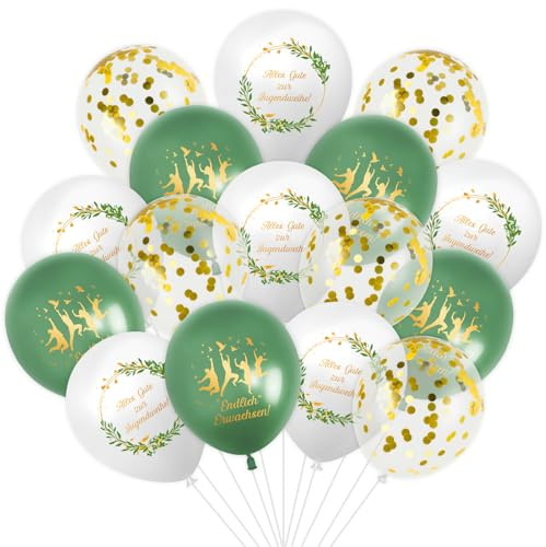 30 Stück Jugendweihe Luftballons, Jugendweihe Deko Junge & Mädchen, Weiße Ballons mit goldener Aufschrift, Perfekte Deko für Feier, Party, Tischdeko, Raumdekoration