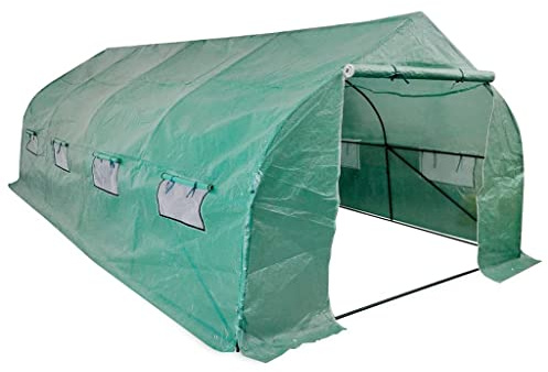 Tomostar Serre de Jardin Tunnel, Serre de Jardin Portable Cadre en Acier 18 m²
