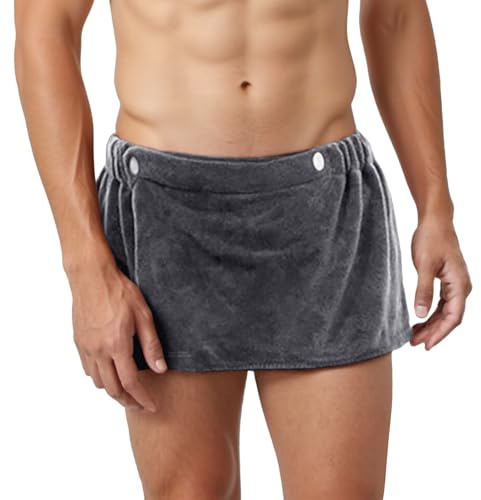 WAZHAKU Saunarock Sauna Kilt Men's Bath Towel Body Wrap Towel Sexy Underwear Short Beach Trousers Adjustable Sauna Towels Spa Towel Shower Towel with Press Studs Sauna Towel Sauna Sarong