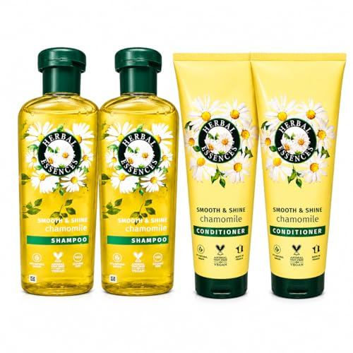 Smooth & Shine Shampoo & Conditioner Set Consists of Herbal Essences Chamomile Hair Care Bundle
