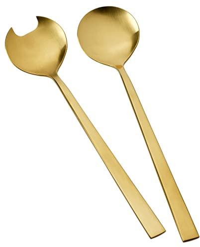 BITZ Salatbesteck, Besteck aus Edelstahl für Salate, Länge 23 cm, 2-Teilig, Messingfarben