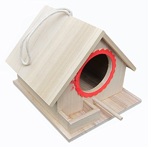 Bird Feeding House, Bird Nesting Box, Assembled(Ready to USE),for Big Birds Like Parrot, Cockatiel, Budgie, Parakeet as Well as Small Birds Like Sparrow, Tit, Lark etc