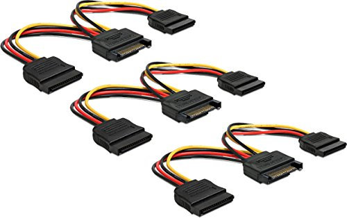 3x DeLock Kabel Power SATA 15 Pin > 2 x SATA HDD – gerade