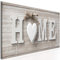 decomonkey Bilder Home Haus 120x40 cm 1 Teilig Leinwandbilder Bild auf Leinwand Vlies Wandbild Kunstdruck Wanddeko Wand Wohnzimmer Wanddekoration Deko Herz Vintage