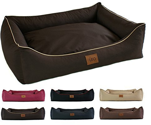 Leo4dog. Sofa Leo Codura (Polyester). M L XL XXL XXXL 6 Farben Hundebett, Hundekissen, Hundesofa,Hundekorb. (L 80X60, Graphit)