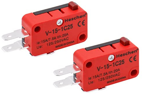 Heschen 2 microinterruttori V-15-1C25 SPDT tipo di pulsante 20 A 250 V AC