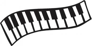 Aufkleber Applikation - Klaviertasten - Pianotasten - Keyboardtasten - AP0666 - versch. Größen Farbe schwarz, Größe 15cm