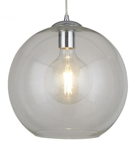 Searchlight 1632CL Balls One Light Celing Pendant in Chrome and Clear Glass - Width: 300mm