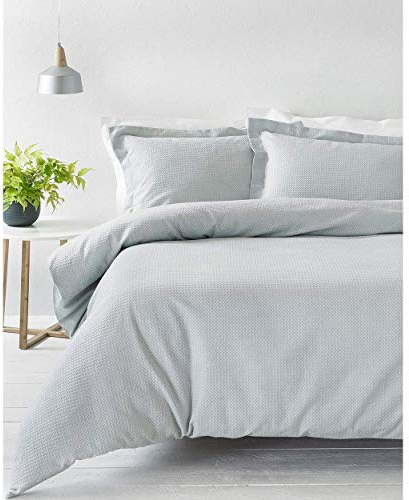 Yard Waffle Duvet Cover Set (Silver, King) | 100% cotton waffle weave with a soft textured finish