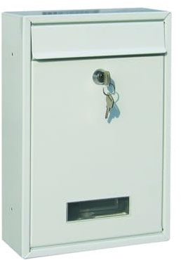 TrendLine Briefkasten Metall 21,5 x 8,8 x 32 cm Postkasten Weiss