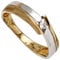Jobo Damen-Ring aus 8 Karat 333 Gelbgold und Weißgold mit Zirkonia Größe 54