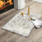 MIULEE Faux Fell Teppich Flauschig Weiche Warm Modern Bodenmatte Sofa Matte Kunstfell Dekofell Rechteck Bettvorleger Wolle Longhair Optik Gemütliches 60x90 cm Weiße + Grau