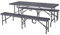 HATTORO Bierzeltgarnitur Gartenmöbel Set Klapptisch Klappbank Campingtisch Campingbänke Buffettisch Sitzbank klappbar tragbar Grau