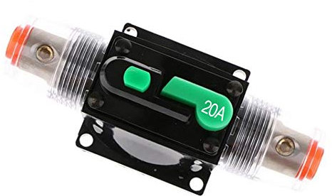 Disjoncteur Auto,Auto Disjoncteur Protection De Voiture,DC12-48V Porte Fusible de Réinitialisation Manuel de Disjoncteur,Étanche Disjoncteur Intégré Fusible pour Bateau Système Protection(20A)