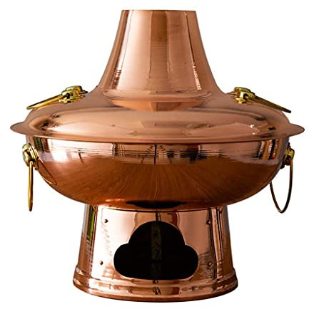 Olla caliente antigua cocina china de cobre puro olla caliente de carbón doméstico olla de sopa hirviendo de gran capacidad-36cm