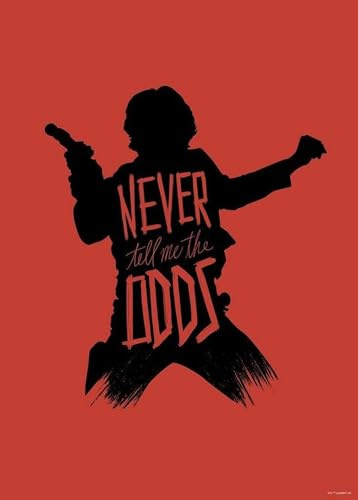 Komar Wandbild - Star Wars Silhouette Quotes Han Solo - Größe: 50 x 70 cm (ohne Rahmen) - Dekoration, Kinderzimmer, Poster, Kunstdruck
