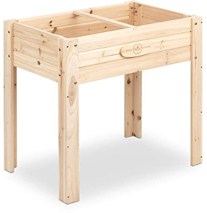 Boldly Growing Hochbeet aus Zedernholz mit Beinen – Hochbeet aus erhöhtem Holz – Kräuter und Gemüse im Freien anbauen – natürlich verrottungsbeständig – unübertroffene Stärke hält jahrelang (31 x 20)