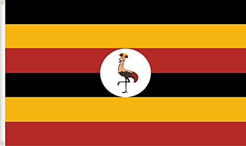 FLAGGE UGANDA. 90D SEIDENSATIN QUALITÄT. GRÖßE VON 150X90 CM