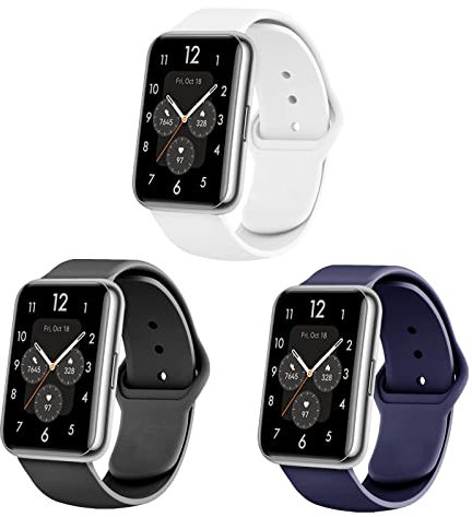 ZHIYONG 3-PCS Compatible avec Bracelet Huawei Watch Fit 2 Silicone Sangles Sport Rechange Bracelet une Bande Pour Femme Et Homme Pour Huawei Watch Fit 2 Montre Bracelet (5)