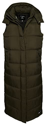 Superdry Damen Code Sl Touchline Padded A7-Gilet, Khaki Raster, 42