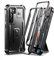 Dexnor Full Body Case for Samsung Galaxy S23【Double front frame & Kickstand 】, Bumpershock Technology Drop Protection Rugged Phone Cover Shockproof Protective Bumper Case - Black