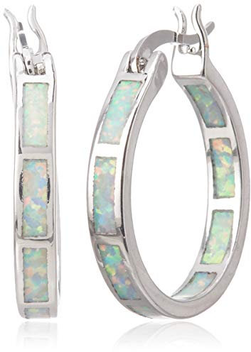 XINGNIAO Life Stage Fire Created-Opal 925 Sterling Silber Round Hoop Dangle Ohrringe Damenmodeschmuck