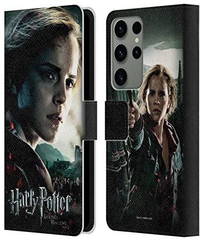 Head Case Designs Offizielle Harry Potter Hermione Granger Deathly Hallows VIII Leder Brieftaschen Handyhülle Hülle Huelle kompatibel mit Samsung Galaxy S23 Ultra 5G