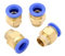 Lot de 4 raccords pneumatiques R 1/4 vers IQS 10 mm - Raccord à air comprimé (R 1/4 - 10 mm)