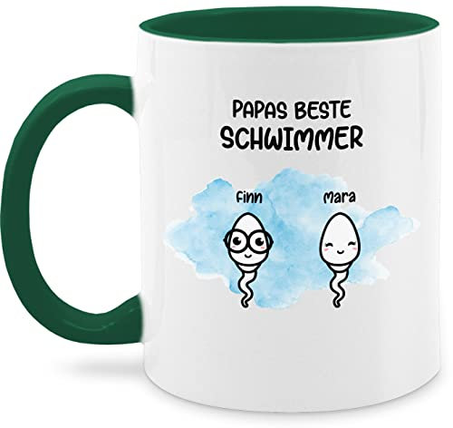 Tasse Tassen 325ml - zum Vatertag - Papas beste Schwimmer - Geschenke Männer Vater Witzig Väter Lustig - 325 ml - Dunkelgrün - samen vatertagsgeschenk papa bester schwimmerzelle kaffeetasse