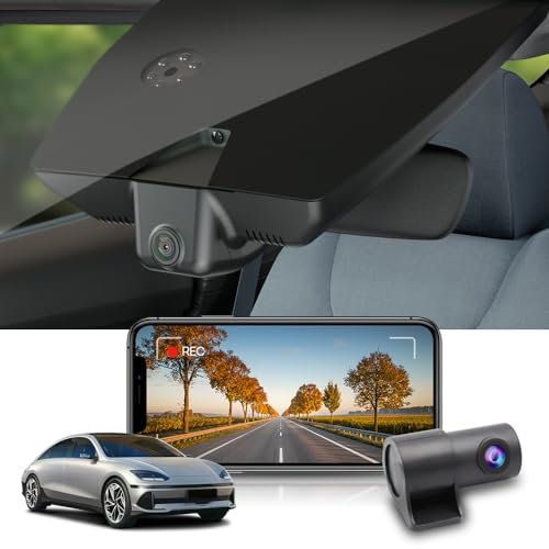 Fitcamx Auto Dashcam Vorne Hinten 2160P+1080P Kompatibel Mit Hyundai IONIQ 6 2023-2025, OEM 4K UHD Video WiFi, Loop-Aufnahm, G-Sensor, Nachtsicht, WDR, Plug & Play, 128GB Karte